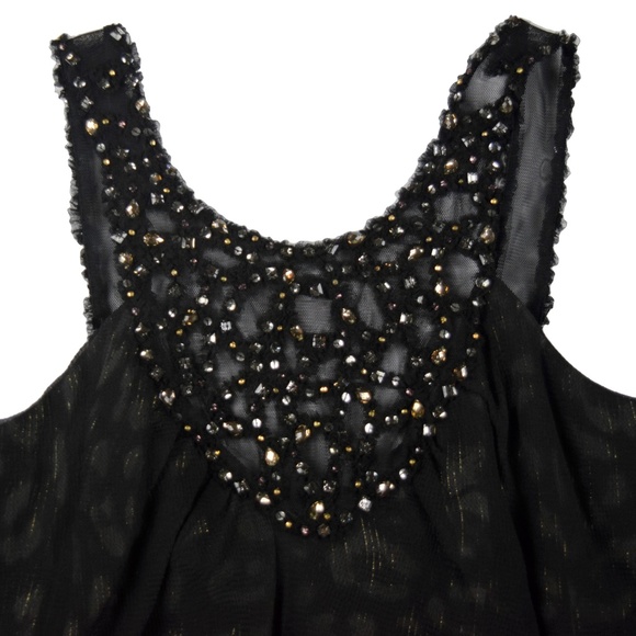 BCBGMaxAzria Womens Sheer Layered Beaded Dress - Picture 6 of 8